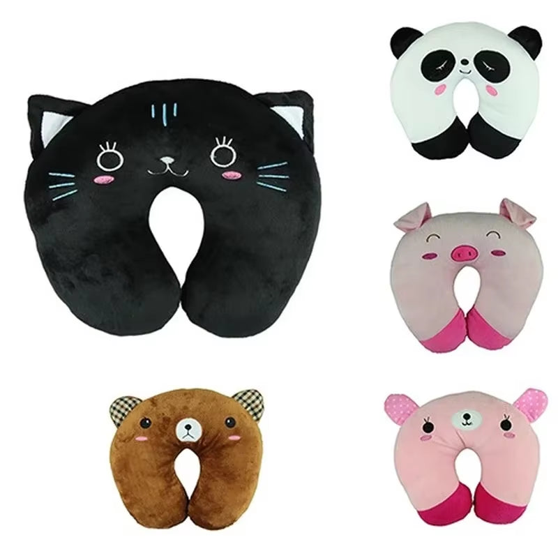 9 Colors Soft U-Shaped Plush Sleep Neck Protection Pillow Office Cushion Cute Lovely Travel Pillows for Children/Adults