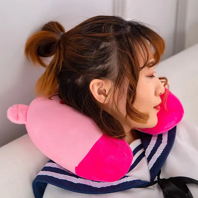 9 Colors Soft U-Shaped Plush Sleep Neck Protection Pillow Office Cushion Cute Lovely Travel Pillows for Children/Adults