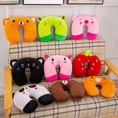 9 Colors Soft U-Shaped Plush Sleep Neck Protection Pillow Office Cushion Cute Lovely Travel Pillows for Children/Adults